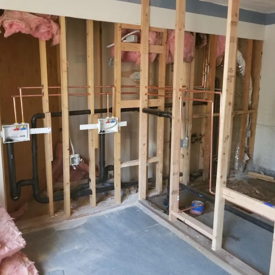 Copper pipe rough-in and plumbing installation in Olean
